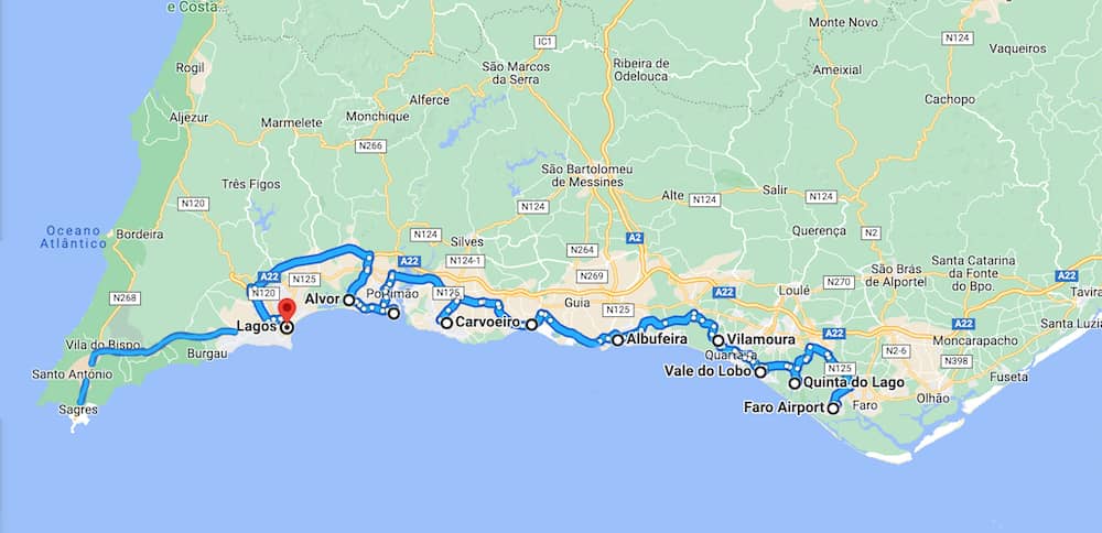 holiday resorts on the Algarve and locations