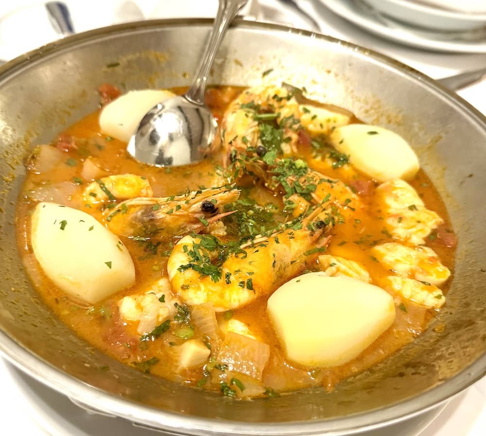 Sarah Slattery enjoys the Cataplana at Por do Sol restaurant, Alvor