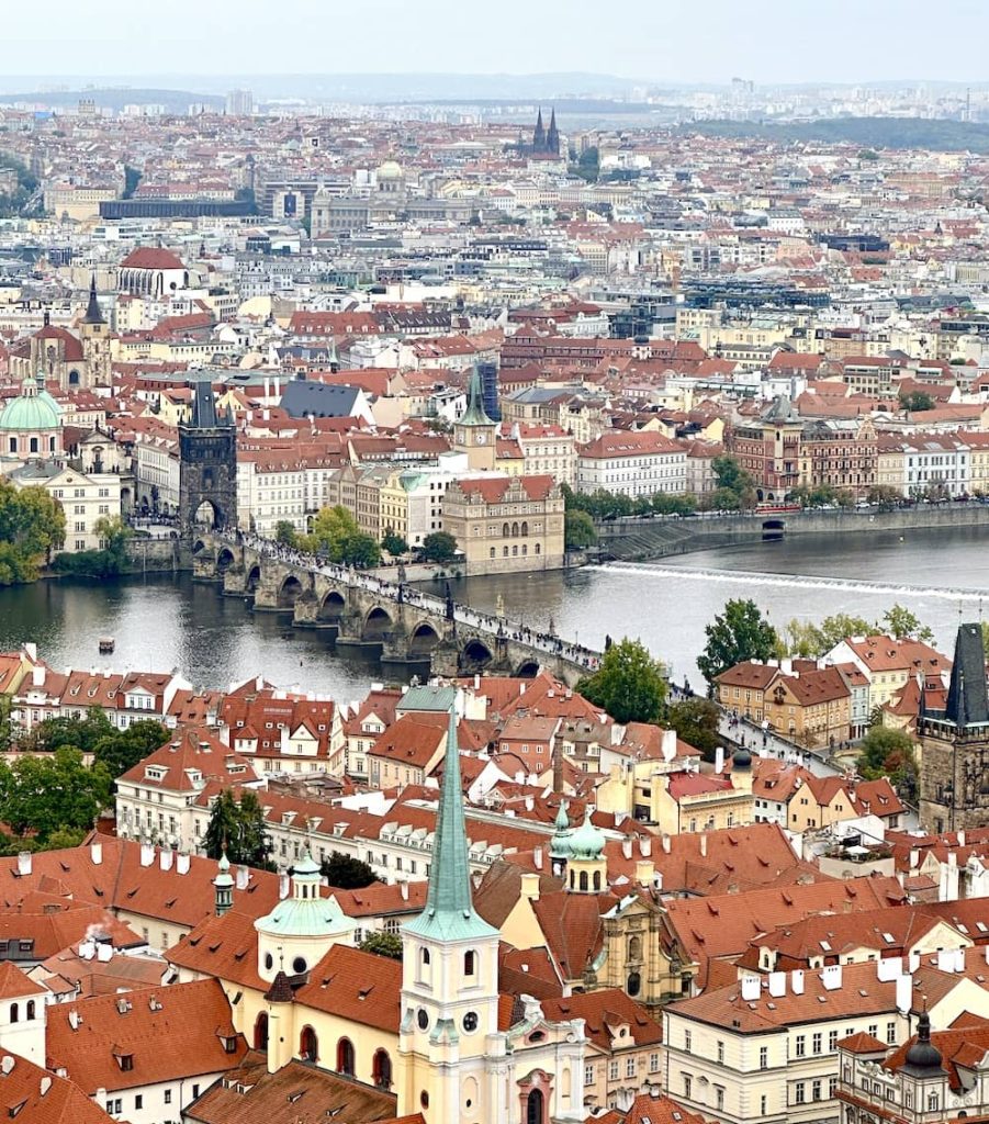 view of Prague city from Prague Castle 